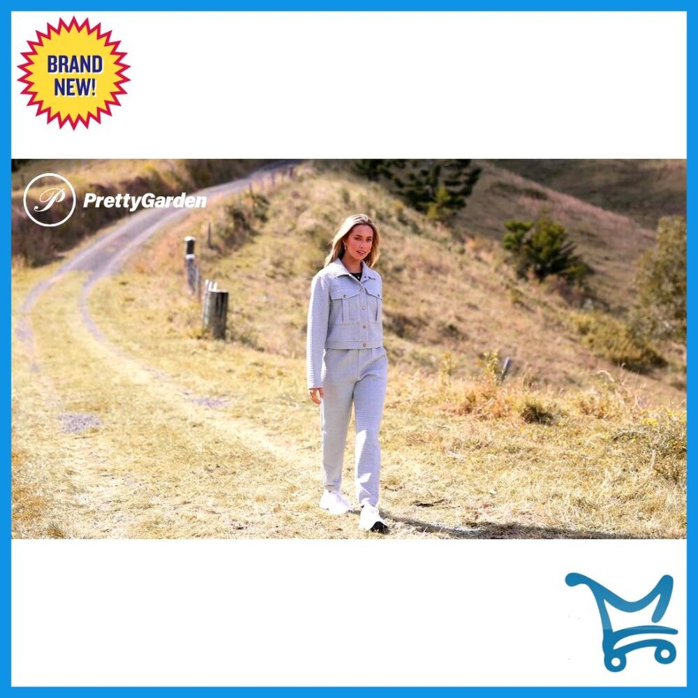 Long Sleeve Button Down Shacket Jacket Sweatpants Tracksuit Set Winter - Picture 7 of 7